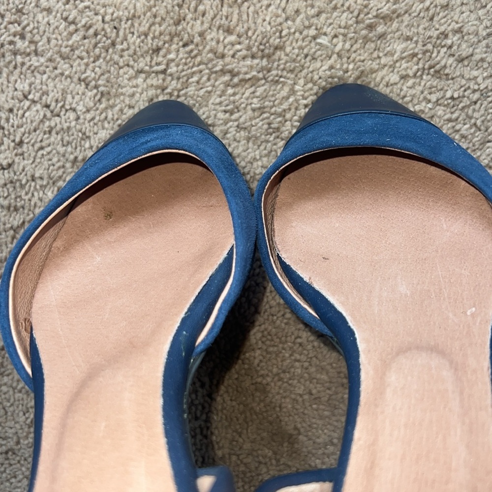 J. Jill Lynne Slingback Ballet Flats, Navy Suede/ Leather [Size 6.5] - Picture 5 of 9